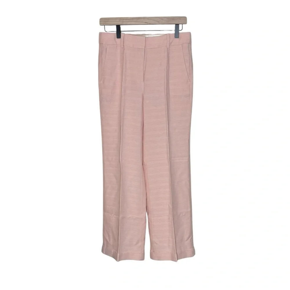 J. Crew Alexander wide-leg trousers pants in luster canvas NWT 6P Pale Petal